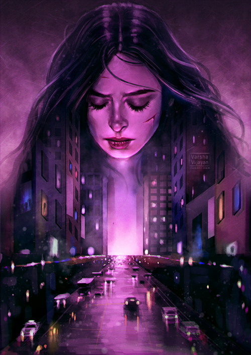 welcometothetripguys:    Jessica Jones by   VarshaVijayan   Artist: https://www.deviantart.com/varshavijayan