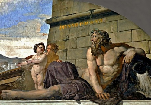 Mythological Scene - River God. 1816. Francesco Hayez. Italian 1791-1882. Fresco.    Http://hadrian6.tumblr.com