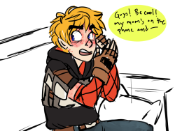 dogtit:  jaune’s mom is just happy that he has good enough friends that they’re assholes to him while she’s on the phone BASED ON THIS POST 