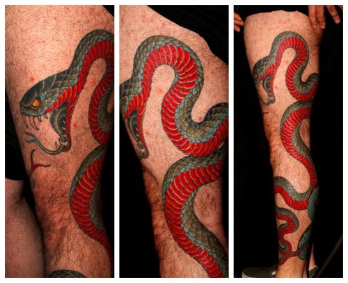 SNAKE DAY Chris O'Donnell (New York - Private Studio and Kings Avenue) http://chrisodonnelltattoo.co