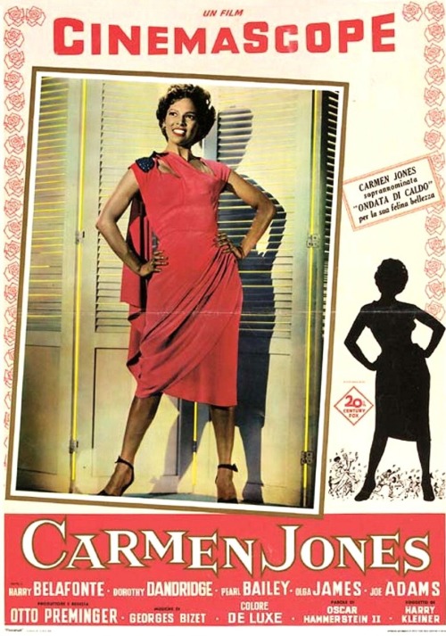 cultureunseen:  Salute to Queen Dorothy Dandridge - Carmen Jones 1954Dorothy Jean Dandridge (November 9, 1922 – September 8, 1965) was a preeminent American film and theatre actress, singer, dancer, model and entertainer. She is perhaps best known