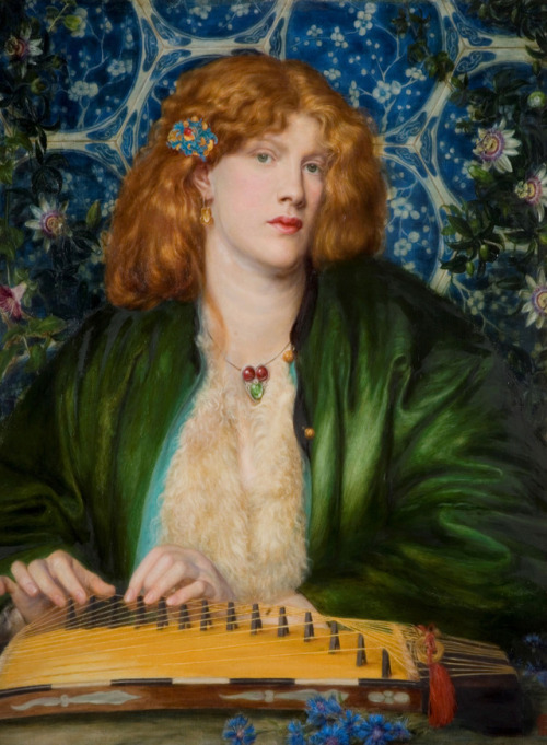 El cenador azul por Dante Gabriel Rossetti,1865.