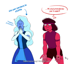 leonarajourney:  Ruby’s curls are so thick that Sapphire screams into them to repress her anger and keep her composure.S: *is about to lose her shit* *slowly inhales*R: … Are you being fucking serious?!S: Ruby.R: Gotcha!R: You know, you’re very