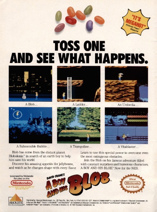 vgprintads:  “A Boy And His Blob: Trouble in Blobolonia” via Retro Gaming Australia   Proudest moment of my childhood: getting Blob to eat the ketchup jellybean