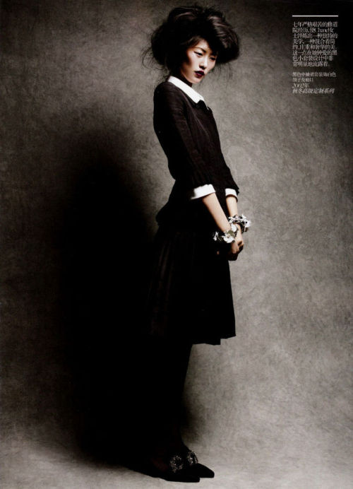 Liu Wen in Chanel by Victor Demarchelier for Vogue China February 2011
