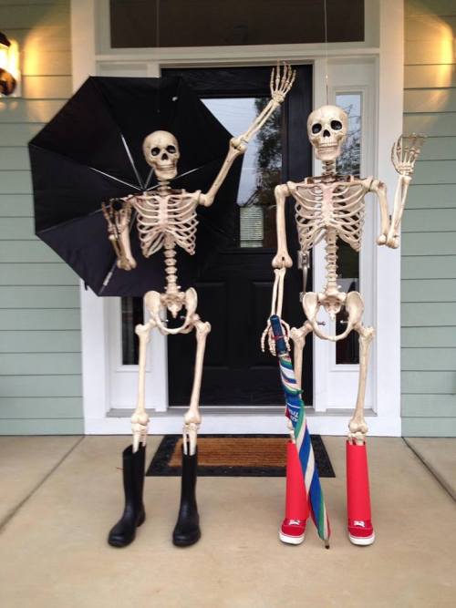 kristenraemiller:For the month of October ‘til Halloween, my dad changes up the scene of these 2 ske