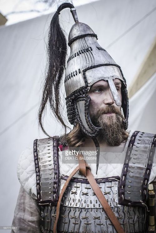 peashooter85: Langobard warrior with armour and Avar lamellar helmet, reconstruction based on findin