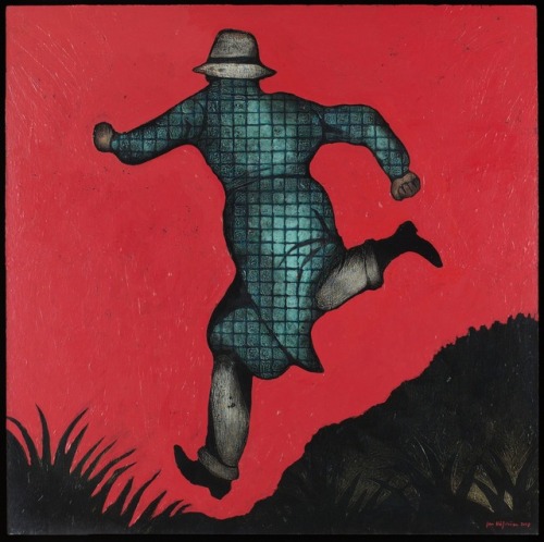 Mr.Walker   -   Jan Håfström , 2009.Swedish,b.1937-Oil on panel, 100 
