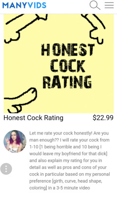 o0pepper0o: HONEST COCK RATINGS!Get one on ManyVids HERE 