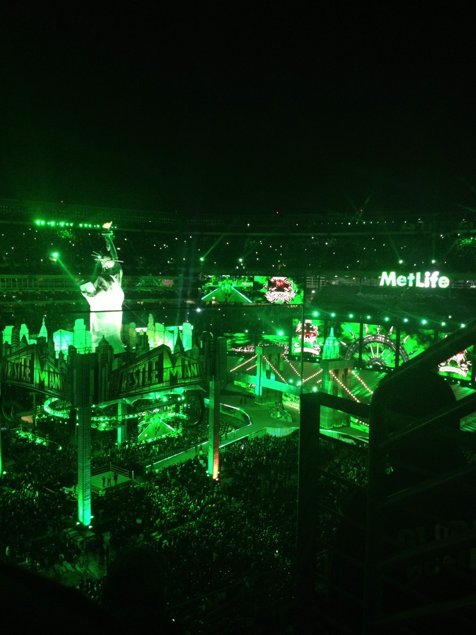 julesername:  A few photos of Wrestlemania from my perspective.  Ah pretty lights!