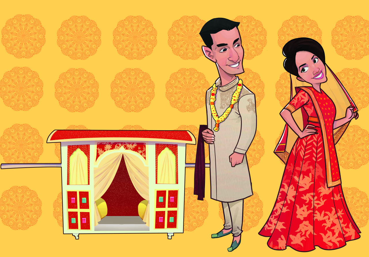 Arts by Rats (A bengali wedding themed caricature. :))
