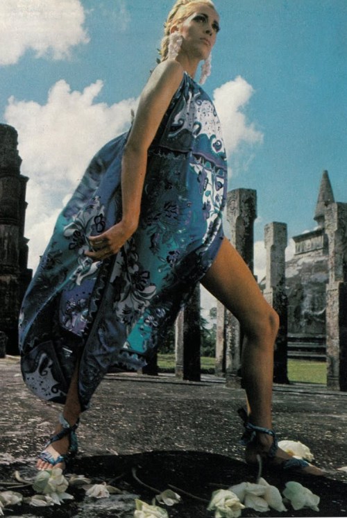 Henry Clarke - Isa Stoppi Wearing a Dress by Emilio Pucci (Vogue UK 1966)