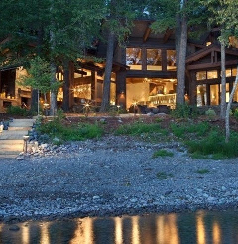 Rustic Exterior - MetalExample Of A Large, Two-story, Brown Mountain-style House With A Metal Roof And