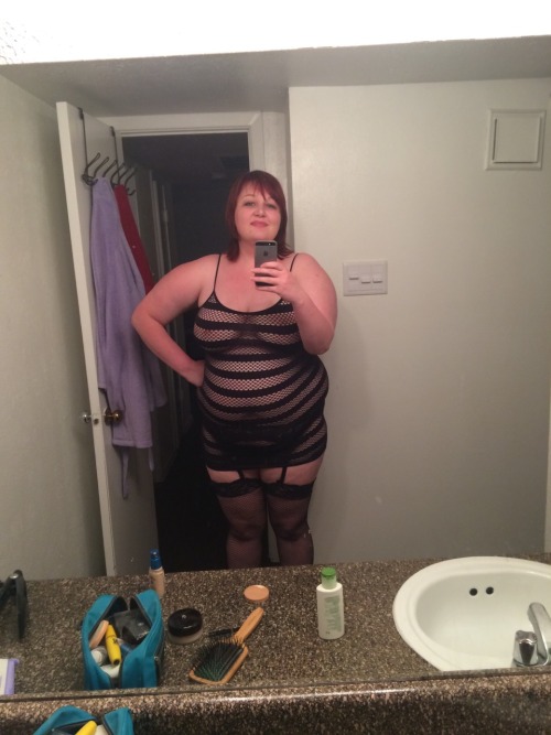 Porn Pics scarletslutmolly:  Fishnets  Love it