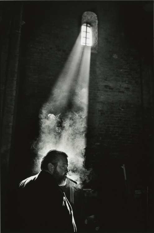 Orson Welles. Filming of the movie “Chimes at Midnight”, directed Orson Welles, Spain, 1