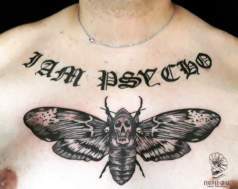 My Silence of the Lambs Deaths Head Moth tattoo done by Tyler Yakicic at  Big Mojo tattoos Indiana PA  rtattoos