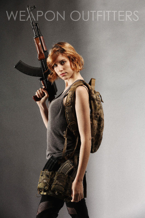 weaponoutfitters:Maressa Fox with a HSGI leg rig, Grey Ghost Gear pack and Snake Hound Machine AK.Ph