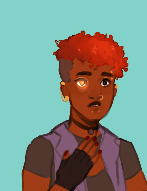 fioblah:  touch the crystal [id. aubrey, is a dark skinned young woman with short curly red hair. in