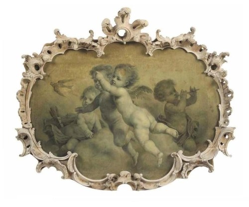 a-l-ancien-regime: Circle of François Boucher (Paris 1703-1770)  Putti disporting: en grisaille  oil