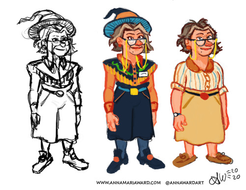 This is a rough idea for the grandmother of my witch girl character (who I now have a name for! It&a