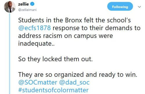 blackqueerblog: Students at the Ethical Culture Fieldston School held a sit-in protest Monday. The g