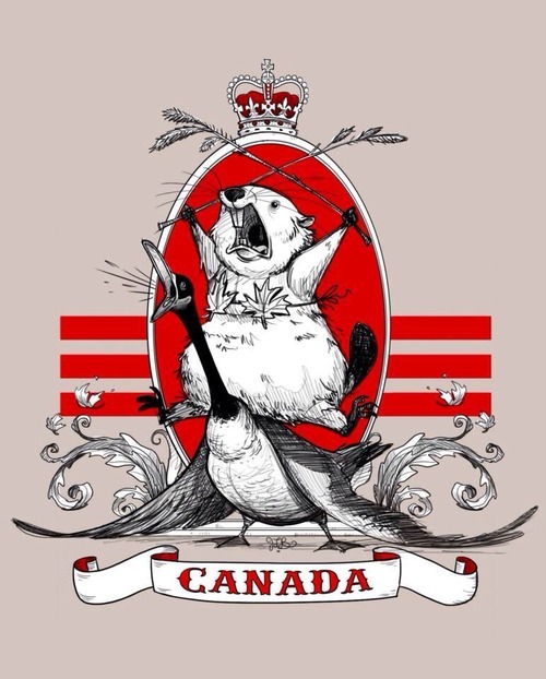 mollywoodsquares:  The majestic Canadian beaver, riding a goose while wearing a maple