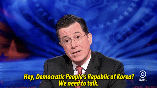 allistormiguelrichards:  beeishappy:  TCR 2013.01.28 | TDS 2013.04.02 | Jon & Stephen Break Up With North Korea [xx]  