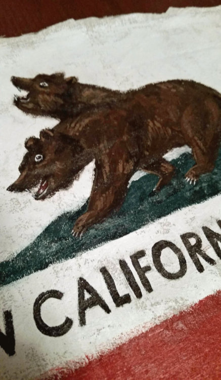One of the heads of the two-headed bear on the NCR flag wants to remind you to &ldquo;EAT UR MEN