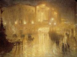 centuriespast:  A Wet Night at Piccadilly Circus by Arthur Hacker Date painted: 1910 Oil on canvas, 71 x 91.5 cm Collection: Royal Academy of Arts 