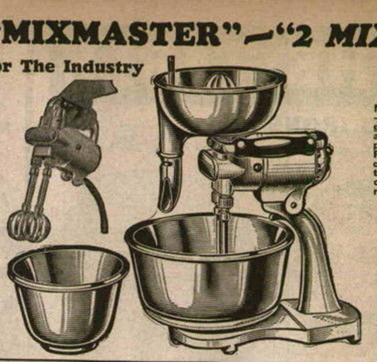 Vintage Sunbeam Mixer Mixmaster Kitchen Aid, Work Horse 1948, Pyrex  Original Mixing Bowl, Vintage Kitchenware, 