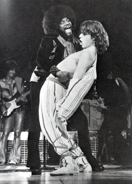 sbrown82: mayplantstarrwaters: soundsof71: Mick Jagger and Billy Preston on The Rolling Stones Tour 