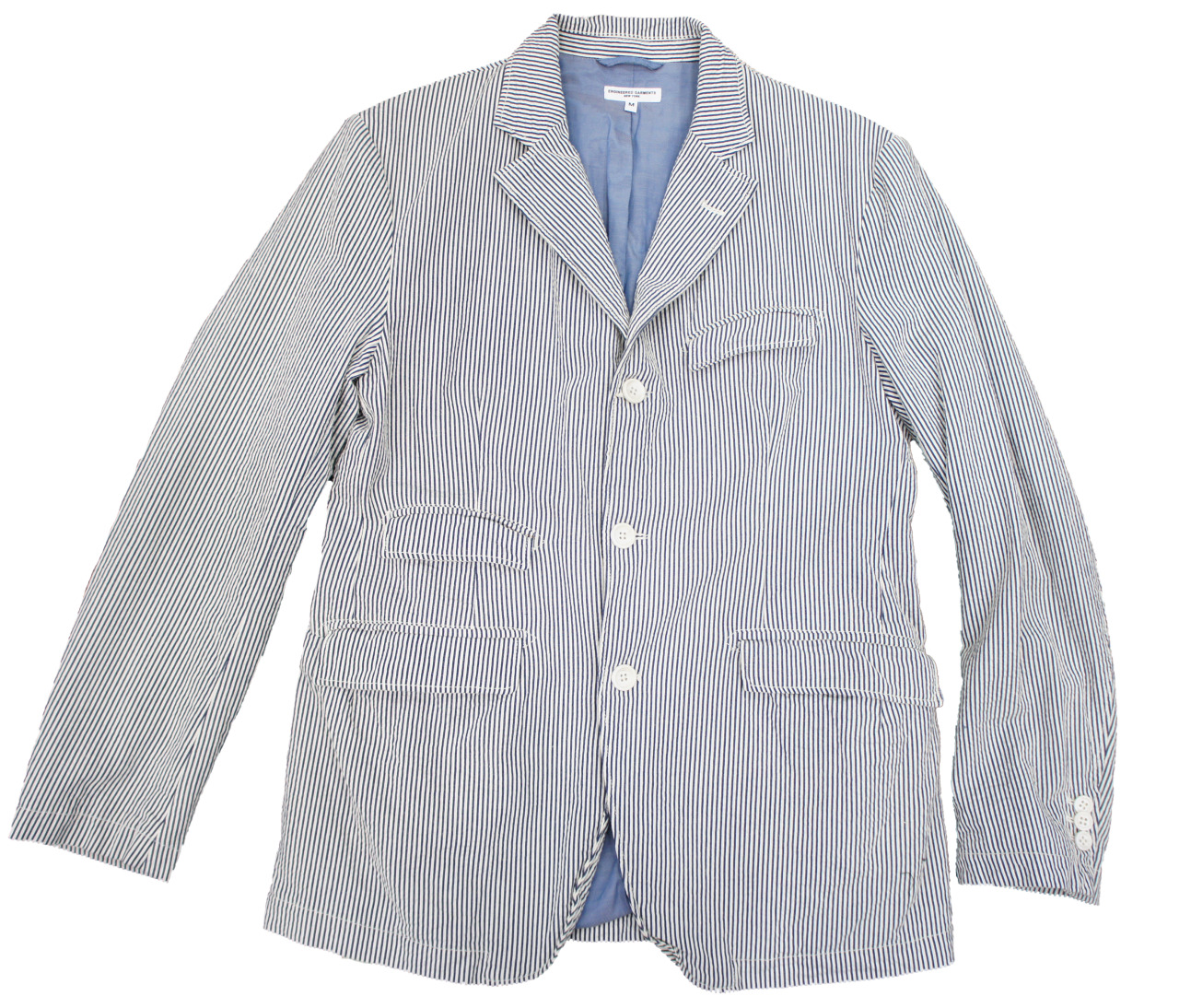 Engineered Garments Andover Jacket Beige Cotton Seersucker