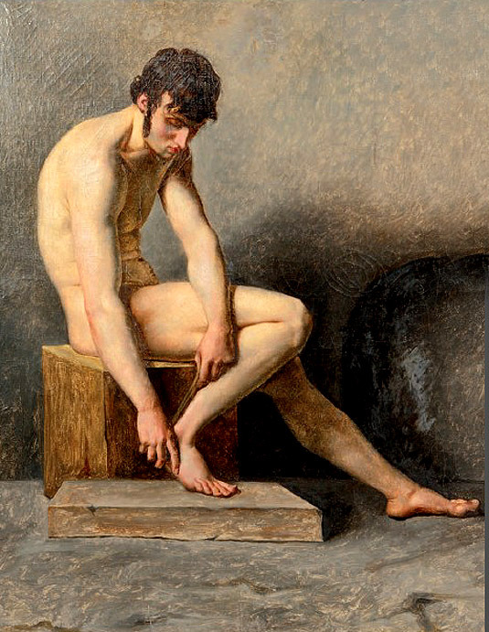   Academic nude , French, c. 1820  
