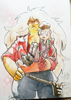 schpog-art:Drew that for our cutey Lars  from our SU cosplay group The Space Punk Rocks! Our Jasper @glasworks picked him up and he was a nervous  wreck afterwards haha