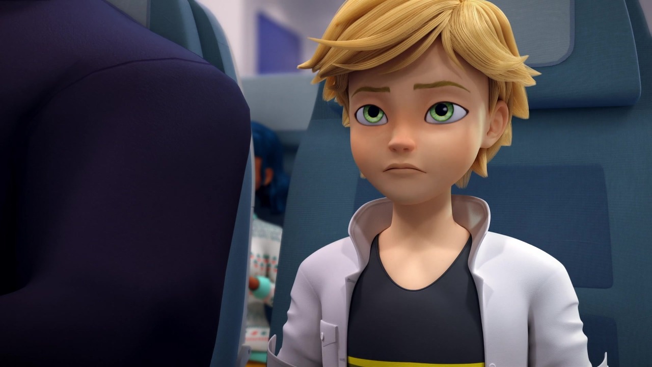 when adrien switches on the screen he sees...