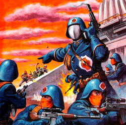 swordofsteel:  Cobra Commander commanding his troops against the Joes - 80s G.I. Joe artwork by Earl Norem