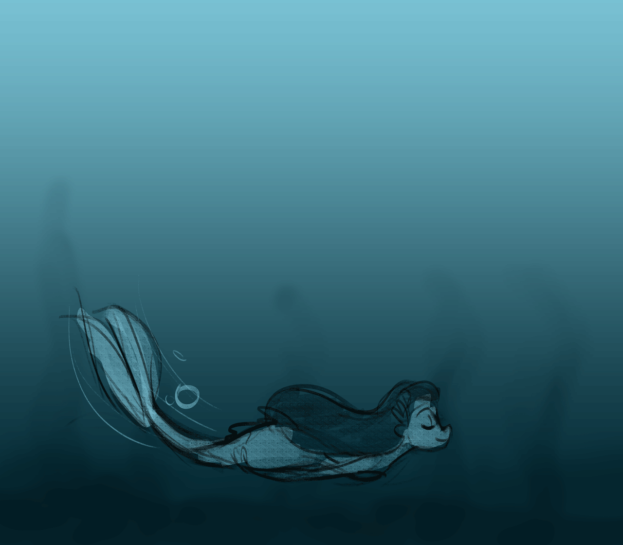 gabbyzapata:Mermaids. I miss drawing them. So I made a quick gif! 