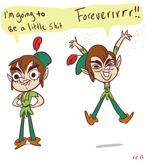 coelasquid:ccfm102:Some Peter Pan comics by CC…because even tho he’s a little twerp, I love Peter.ah