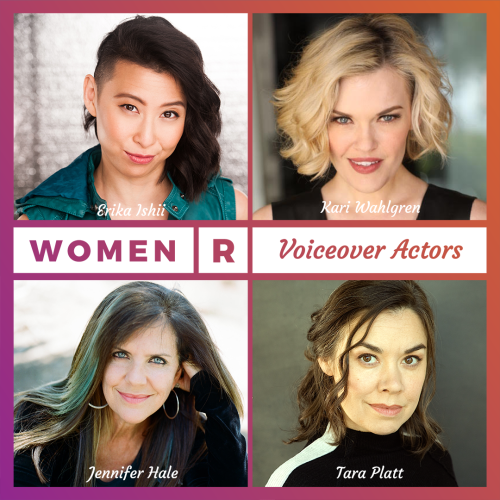 #WomenR this week features Voiceover Actors! Come listen to Kari Whalgren, Jennifer Hale, Tara Platt