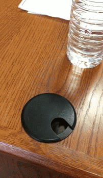 thingsfittingperfectlyintothings:  water bottle + cable grommet (fit found by Ciara Stranathan)