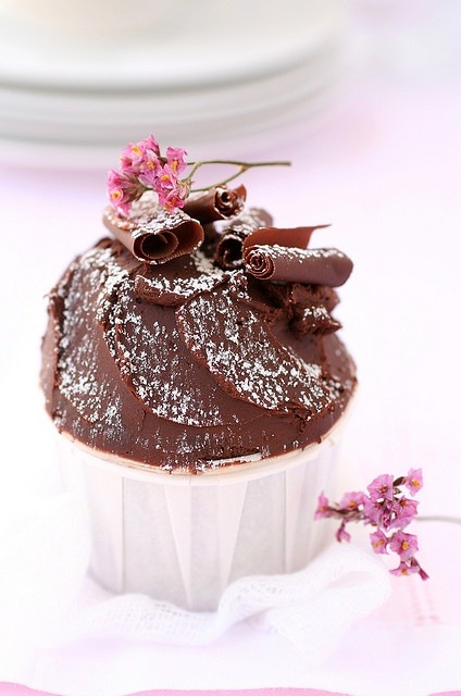 confectionerybliss:Chocolate Buttermilk Cupcakes With Whipped Chocolate Ganache | Cannelle Vanillewh