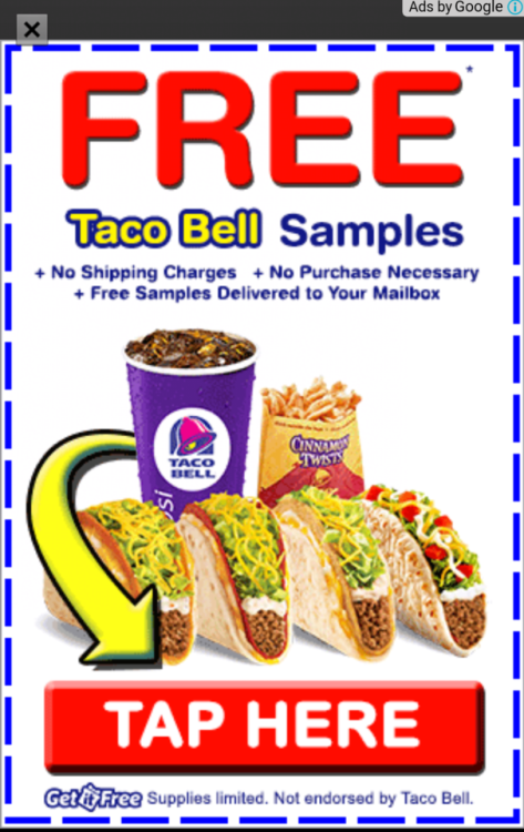 You want them free taco samples? Delivered straight to your mail box!