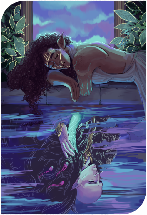 Dreamer At The Well Of Sorrows/Oil And Water - A Solavellan Tarot Card