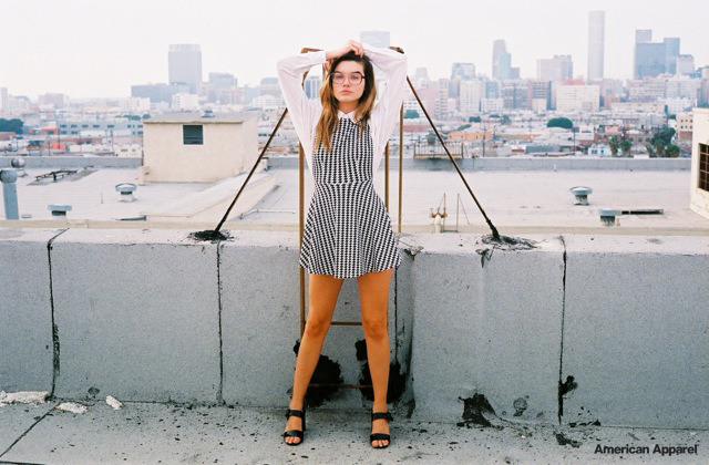 americanapparel:  Mayson at the Downtown factory in Los Angeles.  Shop Vintage Eyewear:
