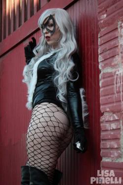 love-cosplaygirls:  [self] My Black Cat Cosplay! (booty side!)