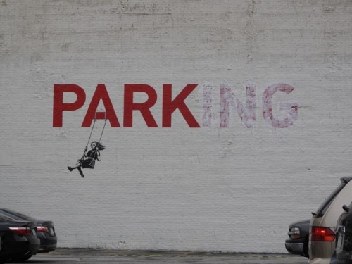 Graffiti Art in LA. Banksy Street art in Los Angeles, CA.