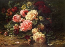 via-appia:  Floral Still Life Jean-Baptiste Robie (1821-1910) 