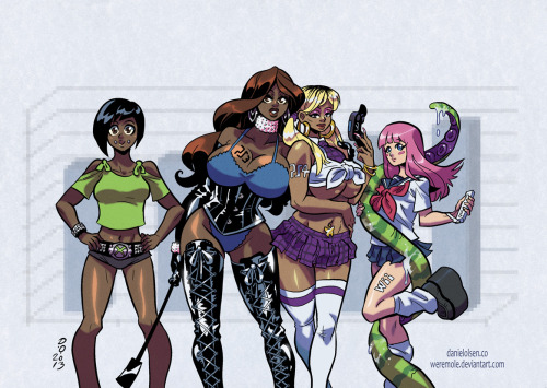 weremole:  Game system girls inspired by Pornhub console viewing statistics. #gaming It seemed like a fun idea and it was quite possibly way too entertaining to draw. Manga Studio, Photoshop.  I figure this makes sense over here as well.