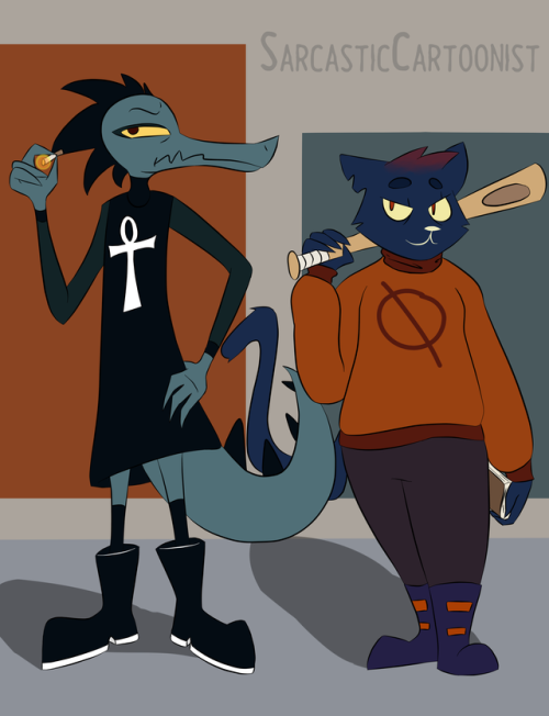 sarcasticcartoonist:Testing out a more stylized way of drawing Mae and BeaI really like how it came out! Might even end up adapting this Mae design for how I regularly draw Mae! 