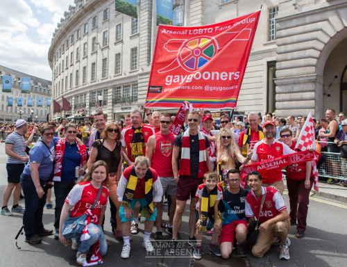 humansofthearsenal: Arsenal’s Gay Gooners at Pride in London 2015.